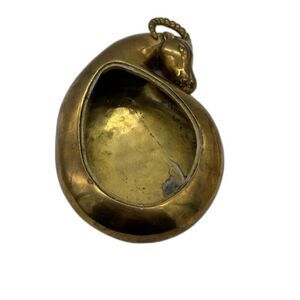 Dolbi Brass 2-Piece Dish Ram Sheep Wildlife Jewelry Dish Ashtray Centerpiece